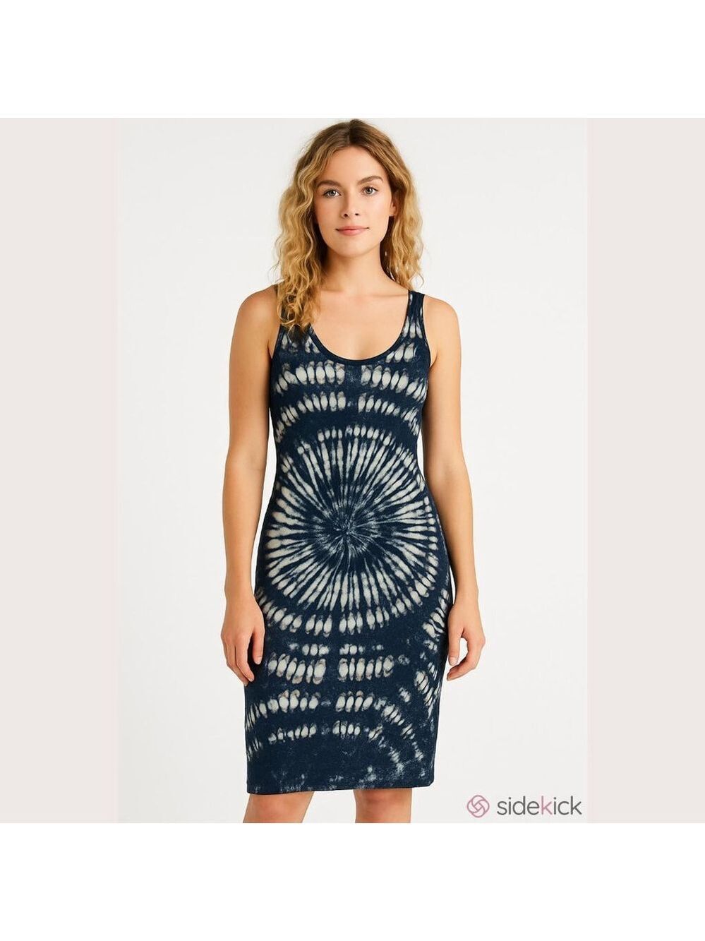 Lu NYC Women's Blue Tie Dye Bodycon Dress